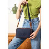 Just Polo Kadın Kabartma Desenli Lüks Omuz Çantası Shoulder Bag - Tek Ebat - Lacivert - Taba