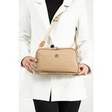 Just Polo Kadın Kabartma Desenli Lüks Omuz Çantası Shoulder Bag - Tek Ebat - Vizon