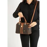 Just Polo Kadın Kahve Taba Monogram El ve Omuz Çantası Yeni Sezon 2201MH - Tek Ebat - Kahverengi - Taba