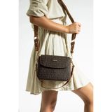 Just Polo Kadın Kahverengi Taba Baskı Desenli Kolon Askılı 3 Bölmeli Omuz Çantası 2184MH - Tek Ebat - Kahverengi - Taba
