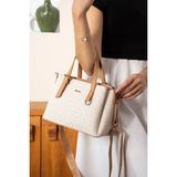 Just Polo Kadın Krem Camel Baskılı Orta Boy El ve Omuz Çantası P342203MH - Tek Ebat - Krem - Camel