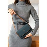 Just Polo Kadın Krem Camel El ve Omuz Çantası 346005MH - Tek Ebat - Yeşil - Taba