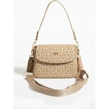 Just Polo Kadın Kum Baskı Desenli Kolon Askılı 3 Bölmeli Omuz Çantası 25X15CM - 25 x 15 cm