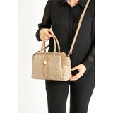 Just Polo Kadın Kum Monogram El ve Omuz Çantası Yeni Sezon 2201MH - Tek Ebat