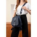 Just Polo Kadın Lacivert Monogram Baskılı Sırt ve Omuz Çantası Günlük Kullanım Için - Mavi