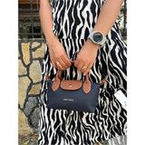 Just Polo Kadın Lacivert Taba Günlük Kullanıma Uygun Hafif & Pratik Mini El ve Omuz Çantası Shopper - Lacivert - Taba