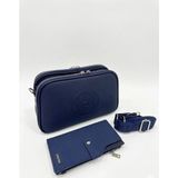 Just Polo Kadın Lakost Ayarlanabilir Askılı Çapraz Omuz Çantası ve Cüzdanı Kombin Shoulder Bag - Tek Ebat - Lacivert