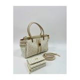 Just Polo Kadın Lüks El & Omuz Çantası Gold Detaylı Özel Tasarım Çanta Ve Uyumlu Cüzdan 22X28 Cm