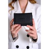 Just Polo Kadın Mıknatıs Kapaklı Fermuarlı Mini Cüzdan MDS1002 - Siyah