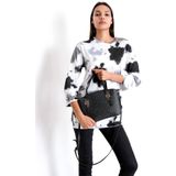 Just Polo Kadın Monogram Baskılı El Çantası - Siyah