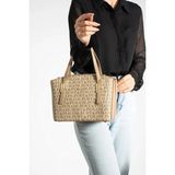 Just Polo Kadın Monogram Baskılı El ve Omuz Çantası 232066MH - Vizon