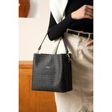 Just Polo Kadın Monogram Baskılı El ve Omuz Çantası Ebat 25 x 25 - Siyah