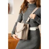 Just Polo Kadın Monogram Baskılı El ve Omuz Çantası Ebat 25 x 25 - Taş