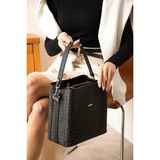 Just Polo Kadın Monogram Baskılı El ve Omuz Çantası Ebat 25 x 25 - Tek Ebat - Siyah