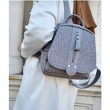 Just Polo Kadın Monogram Baskılı Sırt ve Omuz Çantası Günlük Kullanım Için Justpolo TYCTJK2177 - Koyu Gri