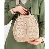 Just Polo Kadın Monogram Baskılı Sırt ve Omuz Çantası Günlük Kullanım Için Justpolo TYCTJK2177 - Krem