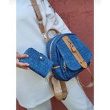 Just Polo Kadın Monogram Baskılı Sırt ve Omuz Çantası Günlük Kullanım Için Justpolo TYCTJK2177 - Lacivert