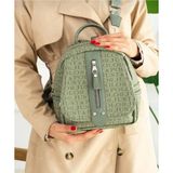 Just Polo Kadın Monogram Baskılı Sırt ve Omuz Çantası Günlük Kullanım Için Justpolo TYCTJK2177 - Yeşil - Yeşil
