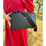 Just Polo Kadın Monogram Baskılı Yeni Sezon Omuz Çantası 232053MH - Tek Ebat - Siyah