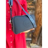 Just Polo Kadın Omuz Çantası Ekose Kumaş Yeni Sezon 239012MH - Lacivert