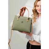 Just Polo Kadın Orijinal Ayarlanabilir Askılı Şık El & Omuz Çantası Shoulder Bag Ebat : 25 x 22 cm - Yeşil - Camel