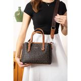Just Polo Kadın Orijinal Ayarlanabilir Askılı Şık El ve Omuz Çantası Shopper Ebat : 18 x 25 cm - Tek Ebat - Kahverengi - Taba