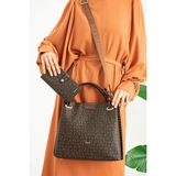 Just Polo Kadın Orijinal Baskılı Büyük Boy El & Omuz Çantası ve Cüzdanı Kombin AVP2180PC Shopper - Tek Ebat