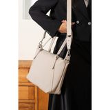 Just Polo Kadın Orijinal Büyük Boy Lakost Kumaş Lüks El ve Omuz Çantası Shopper 27 x 32 cm - Tek Ebat - Ekru