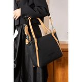 Just Polo Kadın Orijinal Büyük Boy Lakost Kumaş Lüks El ve Omuz Çantası Shopper 27 x 32 cm - Tek Ebat - Siyah - Camel