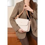 Just Polo Kadın Orijinal Just Polo Baskılı Büyük Boy Şık El ve Omuz Çantası Shoulder Bag Ebat: 29 x 25 cm - Krem - Camel