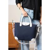 Just Polo Kadın Orijinal Just Polo Büyük Boy Lakost Kumaş Lüks El ve Omuz Çantası Shopper 27 x 32 cm - Çok Renkli