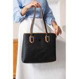Just Polo Kadın Orijinal Just Polo Siyah Taba Büyük Boy Şık El Çantası Tote Bag AVP234028MH - Tek Ebat - Siyah - Camel