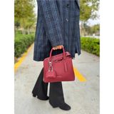 Just Polo Kadın Orijinal Just Polo Yeni Sezon 3 Bölmeli Yumuşak Deri Şık El ve Omuz Çantası Shopper 22 x 18 cm - Bordo