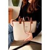 Just Polo Kadın Orijinal Yeni Sezon Büyük Boy Lüks El Çantası Shopper Ebat : 25 x 30 cm - Tek Ebat - Krem