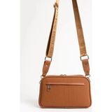 Just Polo Kadın Orijinal Yeni Sezon Lakos Kumaş Lüks Omuz Çantası Shoulder Bag 16 x 26 cm - Tek Ebat - Turuncu