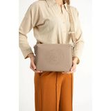 Just Polo Kadın Orijinal Yeni Sezon Lakos Omuz Çantası Shopper Ebat : 21 x 28 cm - Tek Ebat - Vizon