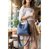 Just Polo Kadın Orta Boy 3 Bölmeli Ayarlanabilir Askılı Şık El & Omuz Çantası Shoulder Bag Ebat : 22 x 20 cm - Lacivert - Camel