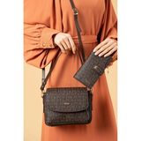 Just Polo Kadın Orta Boy 3 Bölmeli Iki Askılı Omuz Çantası ve Cüzdanı Kombin - 16 x 23 cm