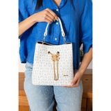 Just Polo Kadın Orta Boy Ayarlanabilir Askılı El ve Omuz Çantası Ebat: 22 x 23 cm Shopper - Beyaz