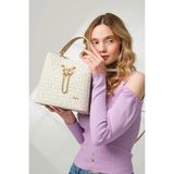 Just Polo Kadın Orta Boy Ayarlanabilir Askılı El ve Omuz Çantası Ebat: 22 x 23 cm Shopper - Tek Ebat - Krem
