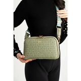 Just Polo Kadın Orta Boy Baskılı Şık Omuz Çantası ve Cüzdanı Kombin Shopper K232053MH - Tek Ebat - Yeşil
