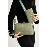 Just Polo Kadın Orta Boy Baskılı Şık Omuz Çantası ve Cüzdanı Kombin Shopper K232053MH - Yeşil