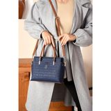 Just Polo Kadın Orta Boy Su Geçirmez Şık Konforlu El ve Omuz Çantası Shopper 234045PC - Tek Ebat - Lacivert - Taba