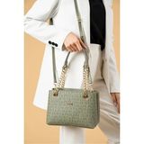 Just Polo Kadın Orta Boy Zincir Detaylı Ayarlanabilir Askılı Şık El & Omuz Çantası Shoulder Bag - Tek Ebat - Yeşil