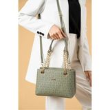 Just Polo Kadın Orta Boy Zincir Detaylı Ayarlanabilir Askılı Şık El & Omuz Çantası Shoulder Bag - Yeşil