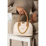Just Polo Kadın Orta Boy Zincir Detaylı Ayarlanabilir Askılı Yeni Sezon El & Omuz Çantası 234076MH - Krem - Camel