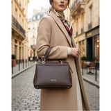 Just Polo Kadın Şık ve Lüx El & Omuz Çantası Ebat 18 x 26 cm Shopper - Kahverengi