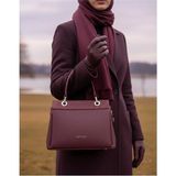 Just Polo Kadın Şık ve Lüx El & Omuz Çantası Ebat 18 x 26 cm Shopper - Tek Ebat - Bordo