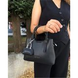 Just Polo Kadın Siyah 3 Bölmeli Lüks Yumuşak Deri Shopper Şık Omuz Çantası Shoulder Bag - Tek Ebat