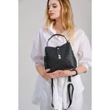 Just Polo Kadın Siyah 3 Gözlü Su Geçirmez Çapraz ve Omuz Çantası 22 x 20 cm - Tek Ebat